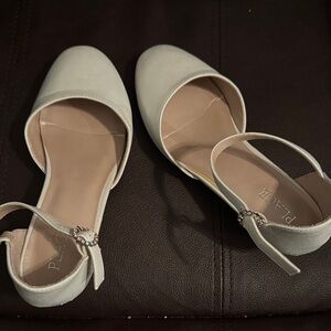 Place Ivory D'Orsay Flats with Jeweled Ankle Strap